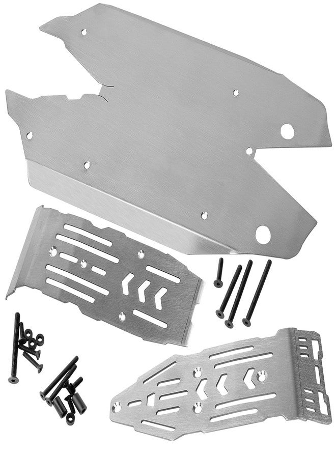 RcarmubWow RC Chassis Armor Upgrades Part for 1/8 Mojave 4S,Stainless Steel Skid Plate,Armor Plating,Front Rear Guards,Protection Plate,Silver - Image 1